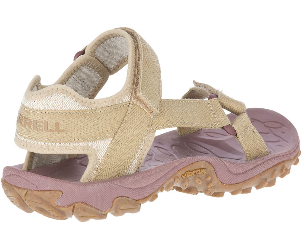 Merrell Sandals Khaki - Kahuna Web - Womens 41JNBSVRU